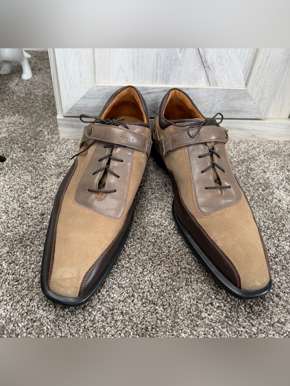 Cole Haan Brown Tri-Colored Oxford Spectator Bicycle Toe Shoes 13